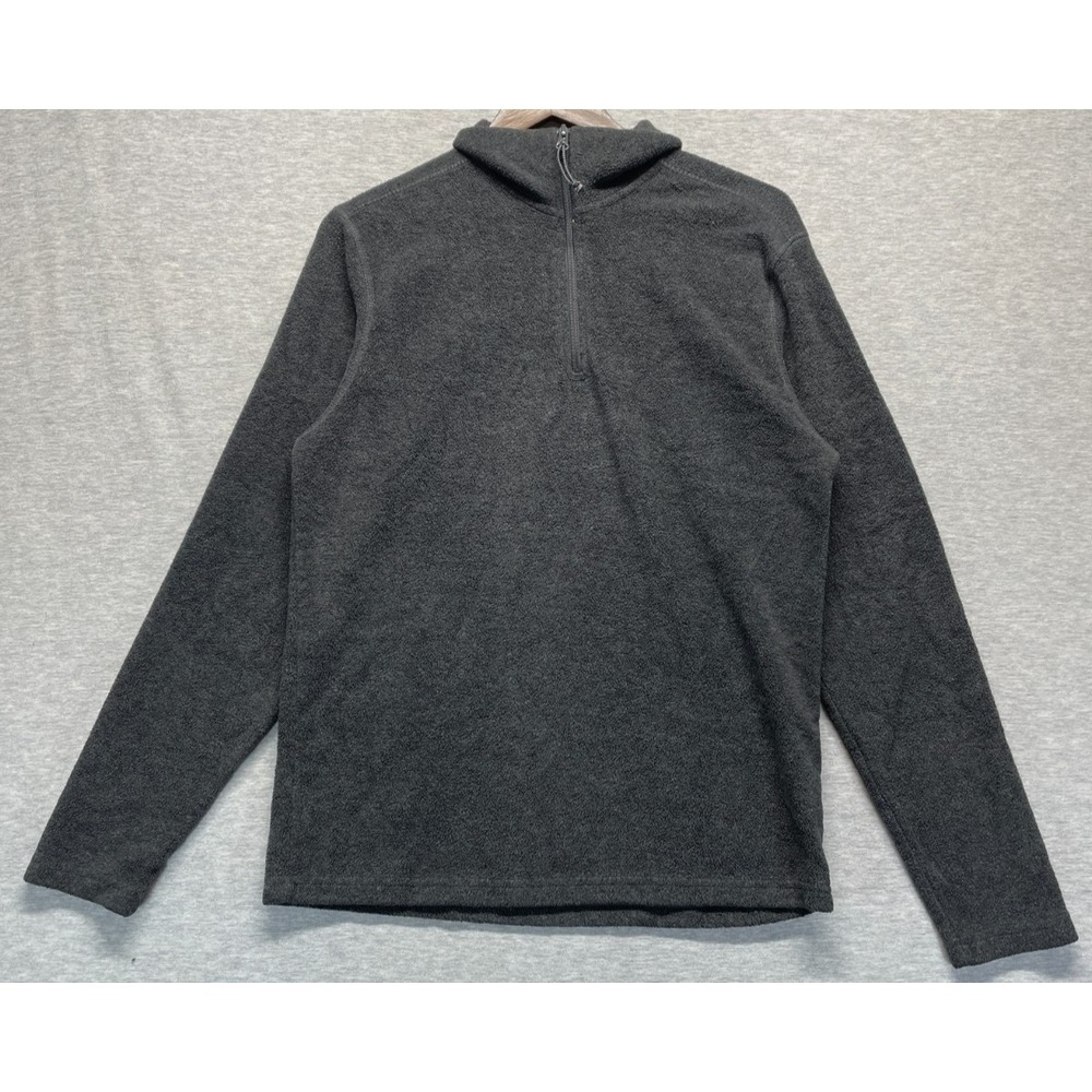 St. John's Bay Fleece Sweater Mens Small Charcoal Classic Fit Quarter Zip Winter